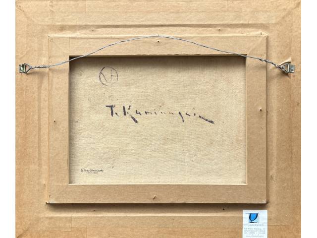 Lote 063 — Tadashi Kaminagai oleo sobre tela 25x 35 cm "Marinha" assinada CID e verso