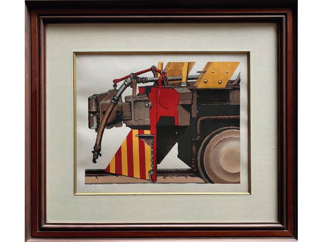 Lote 002 — Glauco Pinto Moraes serigrafia 30x35cm "Locomotivas" ass CID datada 1982 tiragem  62/100.